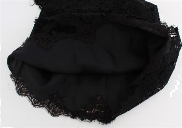 Grote foto dolce gabbana dolce gabbana black floral lace shift knee kleding dames jurken en rokken