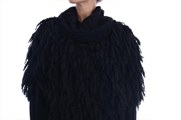 Grote foto dolce gabbana dolce gabbana black fringes wool pullover kleding dames truien en vesten