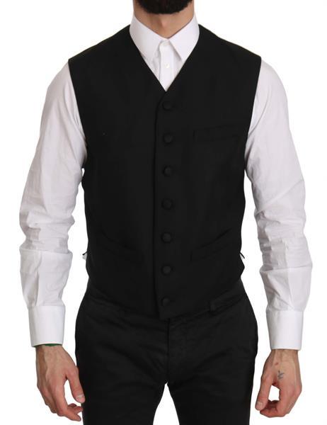 Grote foto dolce gabbana black formal dress waistcoat gillet vest it4 kleding heren truien en vesten