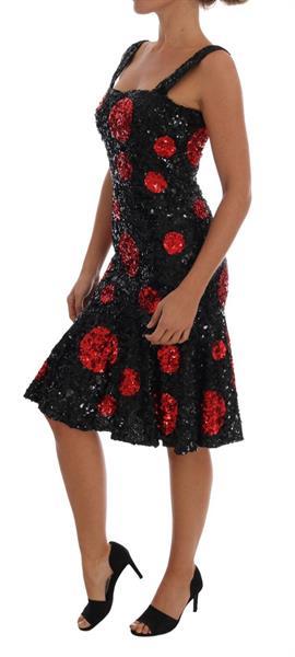 Grote foto dolce gabbana dolce gabbana black red polka sequined shi kleding dames jurken en rokken
