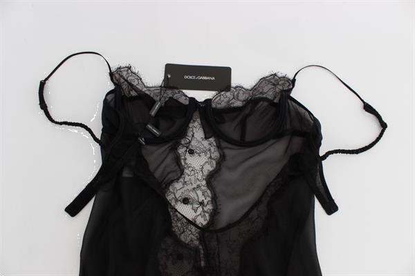 Grote foto dolce gabbana black silk lace babydoll lingerie top it4 kleding dames ondergoed