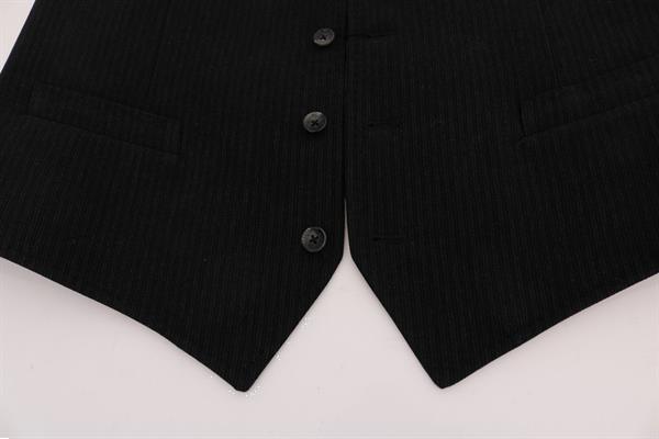 Grote foto dolce gabbana black staff cotton rayon vest it50 l kleding heren truien en vesten