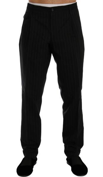 Grote foto dolce gabbana black striped cotton dress pants it50 l kleding heren spijkerbroeken en jeans