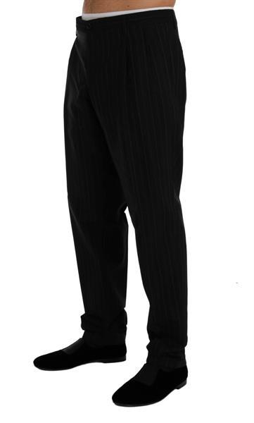 Grote foto dolce gabbana black striped cotton dress pants it50 l kleding heren spijkerbroeken en jeans
