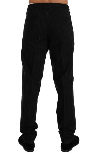 Grote foto dolce gabbana black striped cotton dress pants it50 l kleding heren spijkerbroeken en jeans