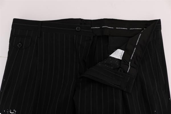 Grote foto dolce gabbana black striped cotton dress pants it50 l kleding heren spijkerbroeken en jeans