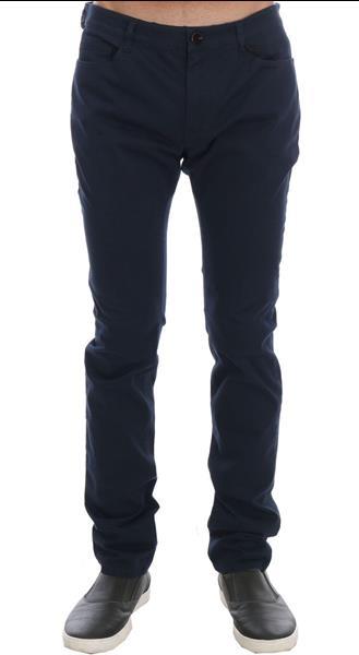 Grote foto costume national blue cotton stretch slim fit pants it48 m kleding heren spijkerbroeken en jeans