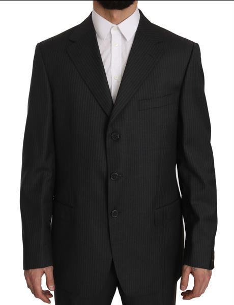 Grote foto z zegna striped gray two piece 3 button wool suit it52 l kleding heren kostuums en colberts