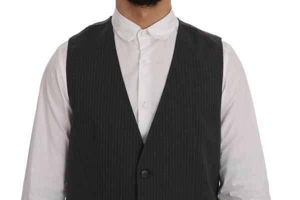 Grote foto dolce gabbana gray staff cotton striped vest it50 l kleding heren truien en vesten