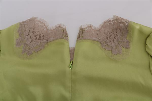 Grote foto dolce gabbana green silk stretch blouse top it38 xs kleding dames t shirts