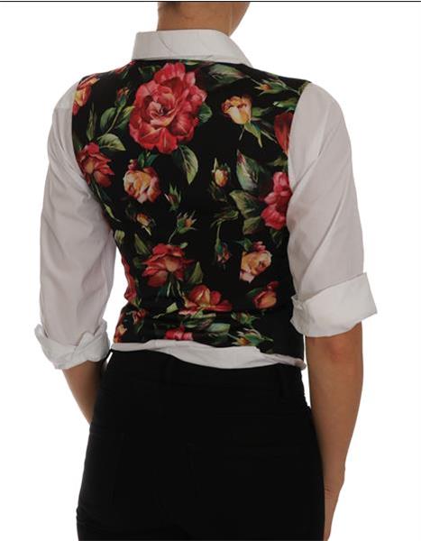 Grote foto dolce gabbana gray floral vest waistcoat tank it40 s kleding dames truien en vesten