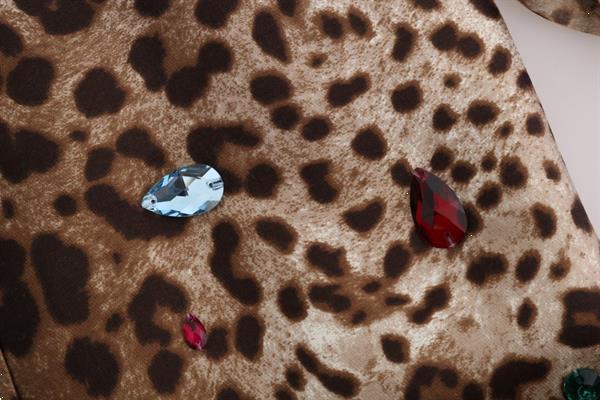 Grote foto dolce gabbana dolce gabbana brown leopard crystal embell kleding dames jurken en rokken