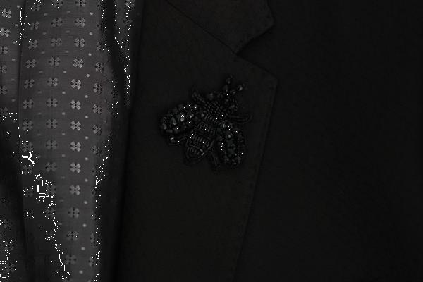 Grote foto dolce gabbana dolce gabbana brown wool crystal bee slim kleding heren kostuums en colberts