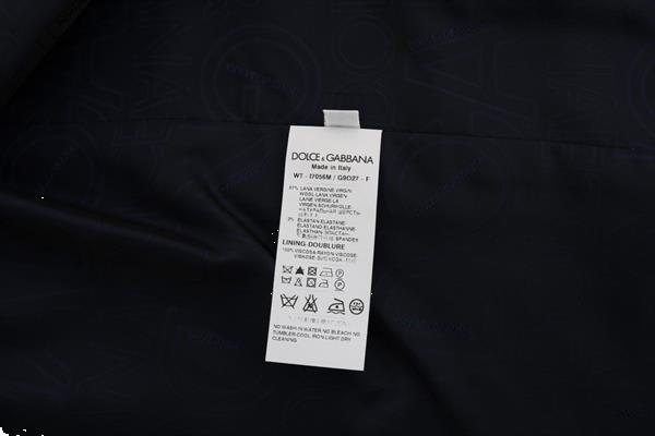 Grote foto dolce gabbana blue staff wool stretch vest it54 xxl kleding heren truien en vesten