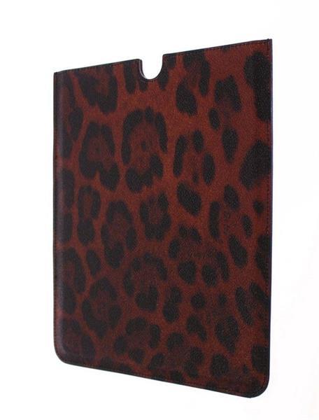 Grote foto dolce gabbana leopard leather ipad tablet ebook cover bag telecommunicatie tablets