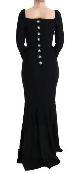 Grote foto dolce gabbana dolce gabbana black stretch crystal sheath kleding dames jurken en rokken