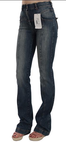 Grote foto cavalli blue denim regular stretch bootcut flared pants w26 kleding dames spijkerbroeken en jeans