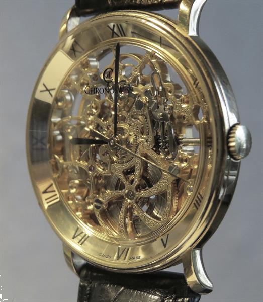 Grote foto chronoswiss goldplated doubl skeleton horloge sieraden tassen en uiterlijk heren