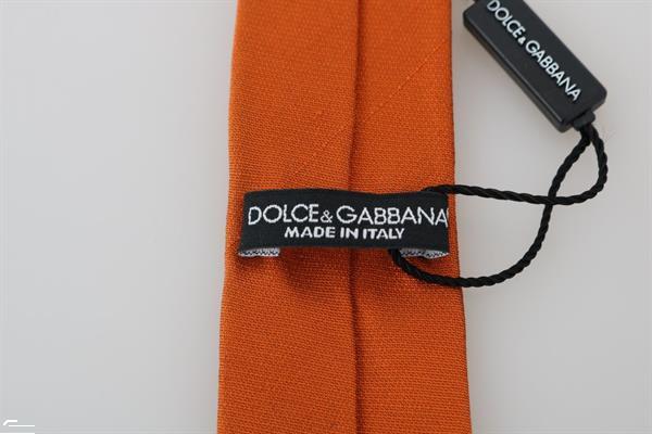 Grote foto dolce gabbana orange silk solid skinny tie kleding dames sieraden