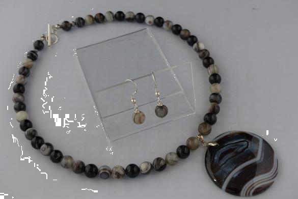 Grote foto sardonyx ketting oorhanger set sieraden tassen en uiterlijk kettingen