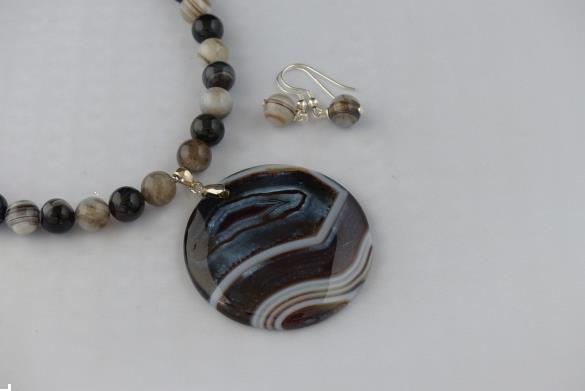 Grote foto sardonyx ketting oorhanger set sieraden tassen en uiterlijk kettingen