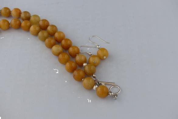 Grote foto gele jaspis ketting oorhanger set sieraden tassen en uiterlijk kettingen