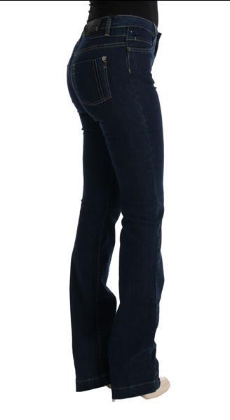 Grote foto costume national blue cotton bootcut flared jeans w25 kleding dames spijkerbroeken en jeans