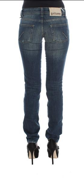 Grote foto galliano blue wash cotton blend slim fit jeans w26 kleding dames spijkerbroeken en jeans