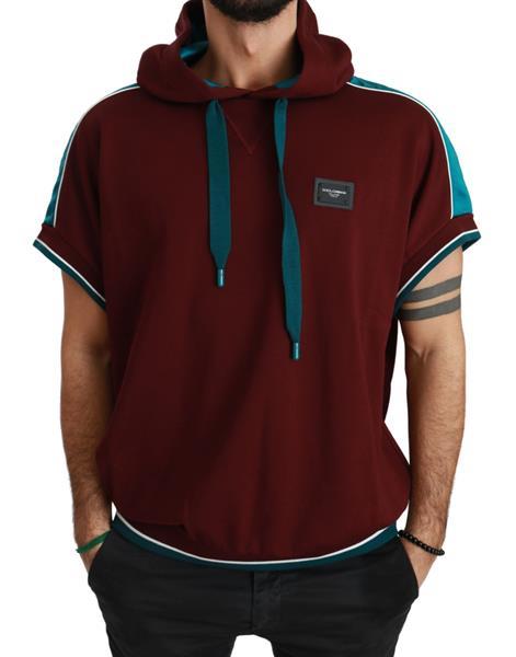 Grote foto dolce gabbana maroon hooded pullover dgmillennials sweate kleding heren truien en vesten