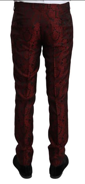 Grote foto dolce gabbana bordeaux jacquard floral pattern 3 piece sui kleding heren kostuums en colberts