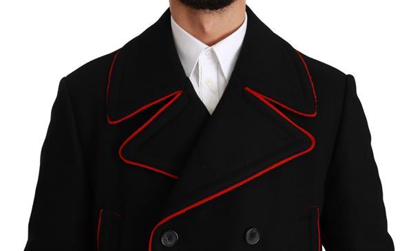 Grote foto dolce gabbana black red wool stretch trenchcoat jacket it5 kleding heren jassen zomer