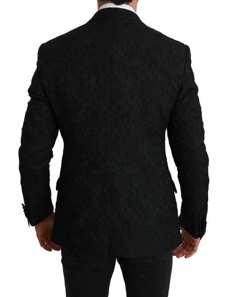 Grote foto dolce gabbana black jacquard torero lace jacket blazer it5 kleding heren t shirts