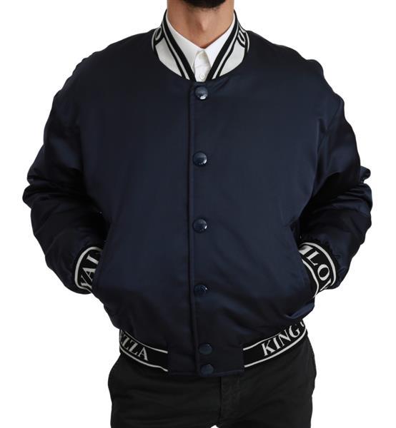 Grote foto dolce gabbana blue dg royal king bomber reversible jacket kleding heren jassen zomer