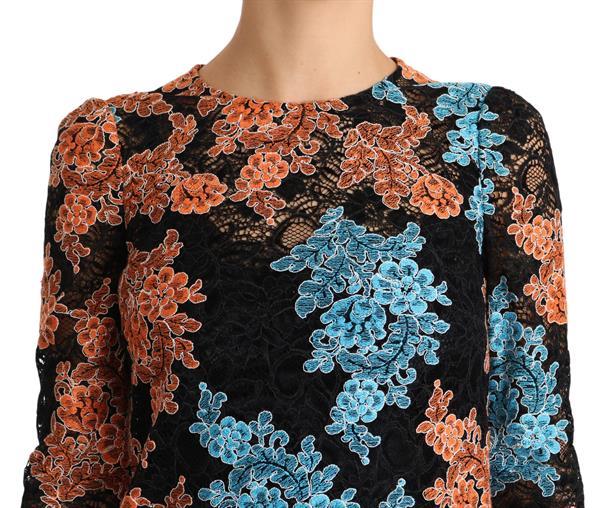 Grote foto dolce gabbana multicolor lace embroidered mini dress it38 kleding dames jurken en rokken