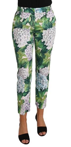 Grote foto dolce gabbana hydrangea print cropped brocade pants floral kleding dames spijkerbroeken en jeans