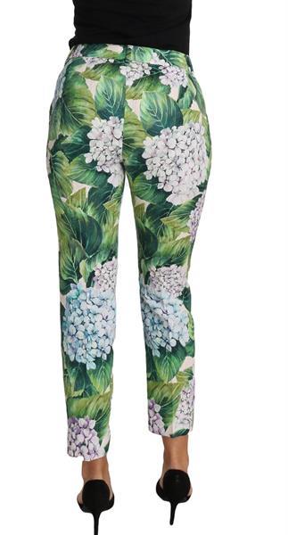 Grote foto dolce gabbana hydrangea print cropped brocade pants floral kleding dames spijkerbroeken en jeans