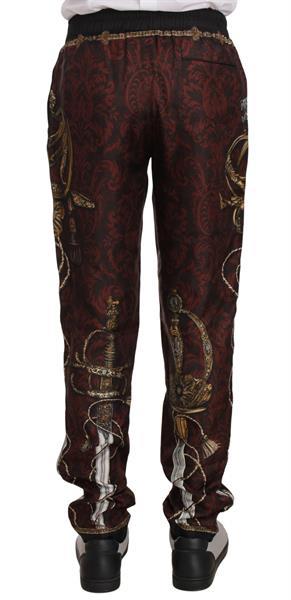 Grote foto dolce gabbana maroon sword print lounge sleepwear pants it kleding heren spijkerbroeken en jeans