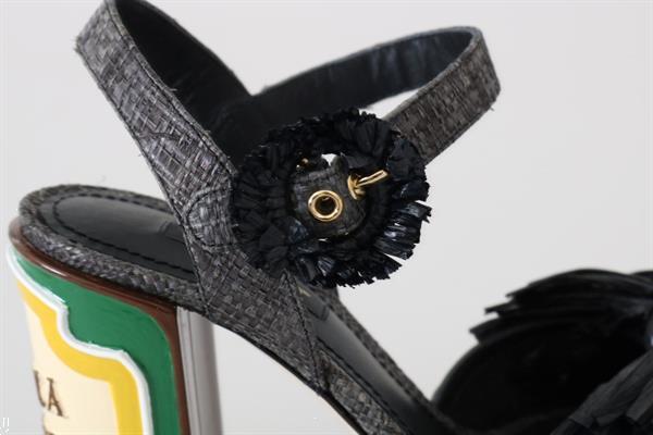 Grote foto dolce gabbana black antica trattoria sandals eu36.5 us6 kleding heren schoenen