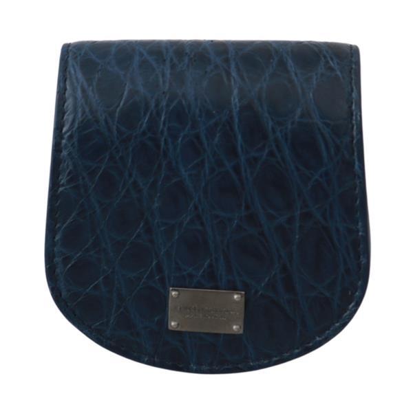 Grote foto dolce gabbana blue holder pocket wallet blue exotic skin c kleding dames sieraden
