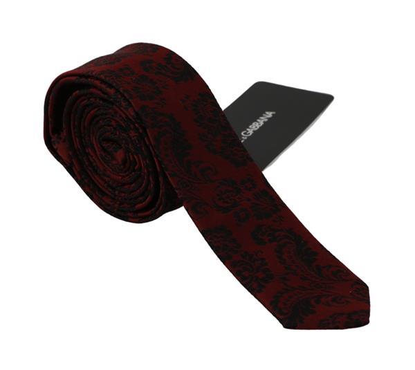 Grote foto dolce gabbana red black jacquard slim 100 silk necktie kleding dames sieraden