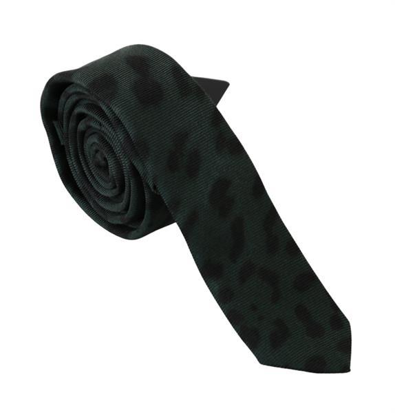 Grote foto dolce gabbana green leopard slim classic 100 silk necktie kleding dames sieraden