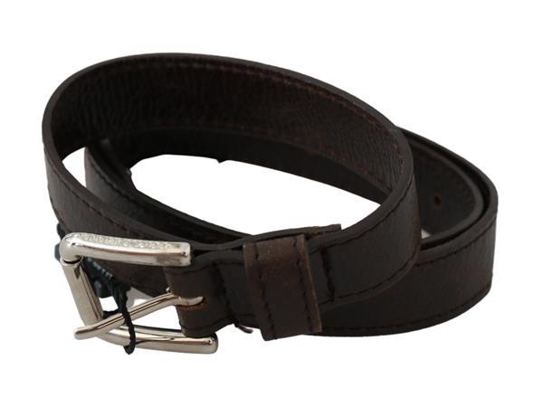 Grote foto dolce gabbana brown silver buckle waist women leather belt kleding dames sieraden