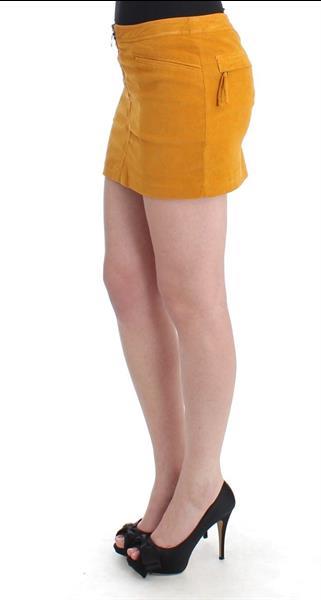 Grote foto costume national yellow corduroy mini skirt it40 s kleding dames jurken en rokken