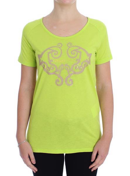 Grote foto versace jeans yellow crew neck studded t shirt it42 s kleding dames t shirts