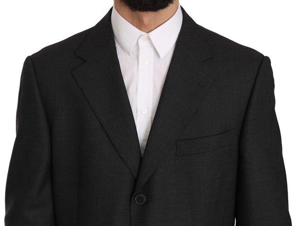 Grote foto z zegna wool black gray two piece 3 button suit it52 xl kleding heren kostuums en colberts