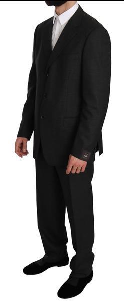 Grote foto z zegna wool black gray two piece 3 button suit it52 xl kleding heren kostuums en colberts