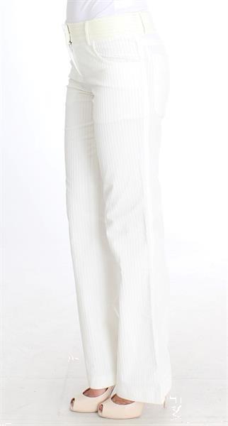 Grote foto ermanno scervino white striped straight fit pants it42 m kleding dames spijkerbroeken en jeans