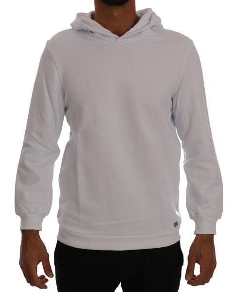 Grote foto daniele alessandrini white pullover hodded cotton sweater l kleding heren truien en vesten