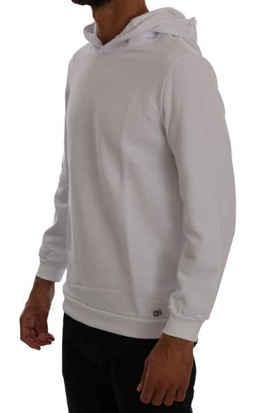 Grote foto daniele alessandrini white pullover hodded cotton sweater l kleding heren truien en vesten