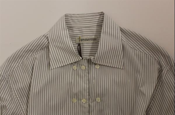 Grote foto ermanno scervino white gray striped regular fit casual shirt kleding heren t shirts